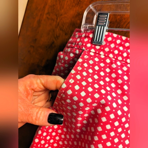 EUC: J. Crew 💕HOT PINK & WHITE💕 Cotton MINI SKIRT 😍♦️diamond pattern ♦sz 8 💞 - Picture 5 of 8